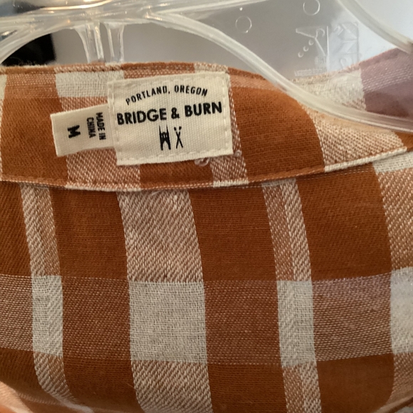 Bridge And Burn Orange Plaid Wrap Dress - Picture 3 of 5